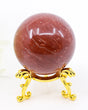 Natural Red Jasper crystal sphere approximately 5cm with deep earthy red colouring and crystal sphere stand