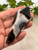 Banded Black Agate Wand - "I release all behaviours that no longer serve me."