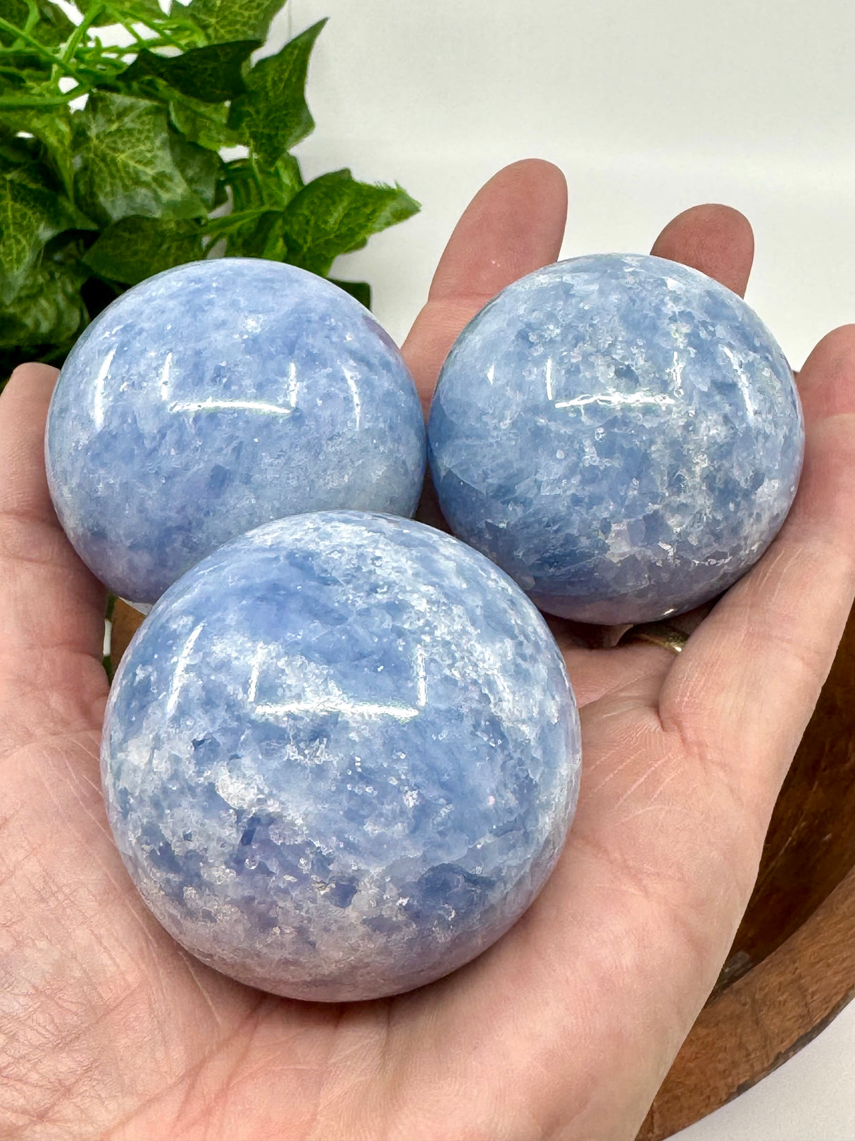 Blue Calcite Sphere - “I do not allow outside influences to disturb my inner peace”.