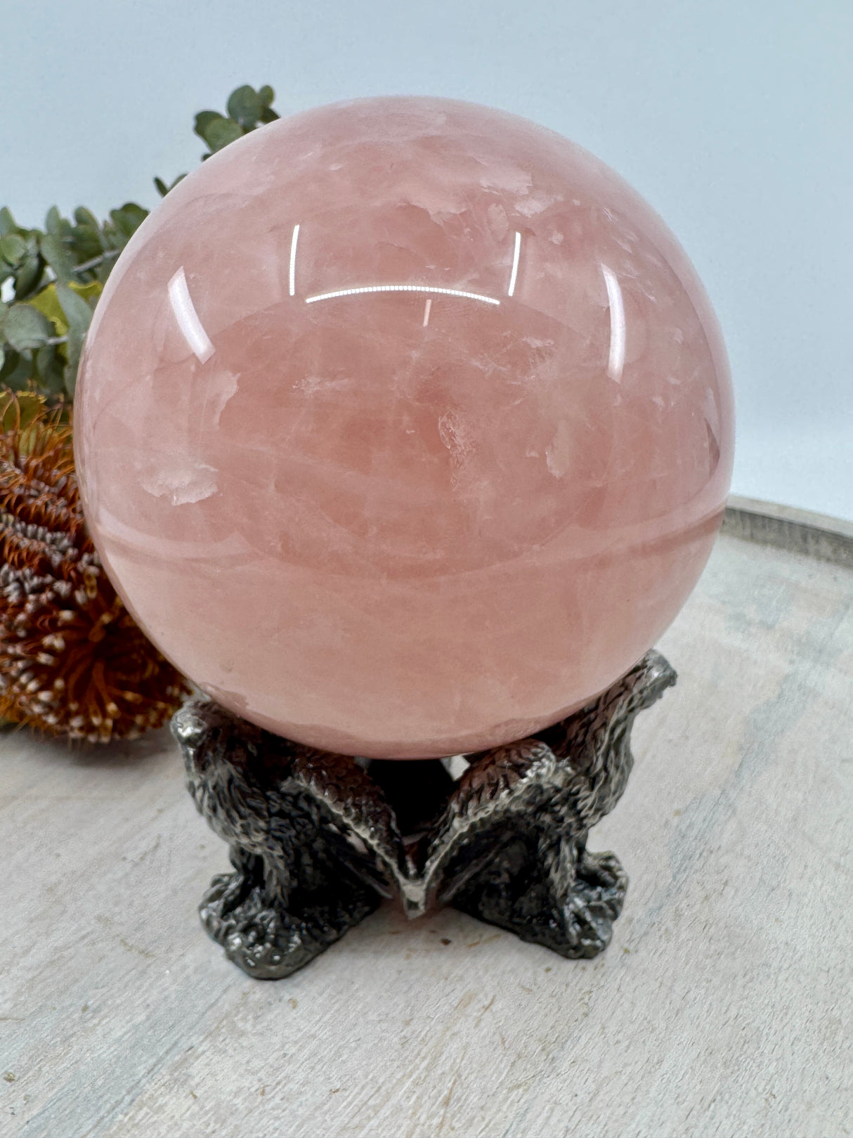Rose Quartz Sphere 1.815kg (11cm) – Stone of Love, Healing & Compassion