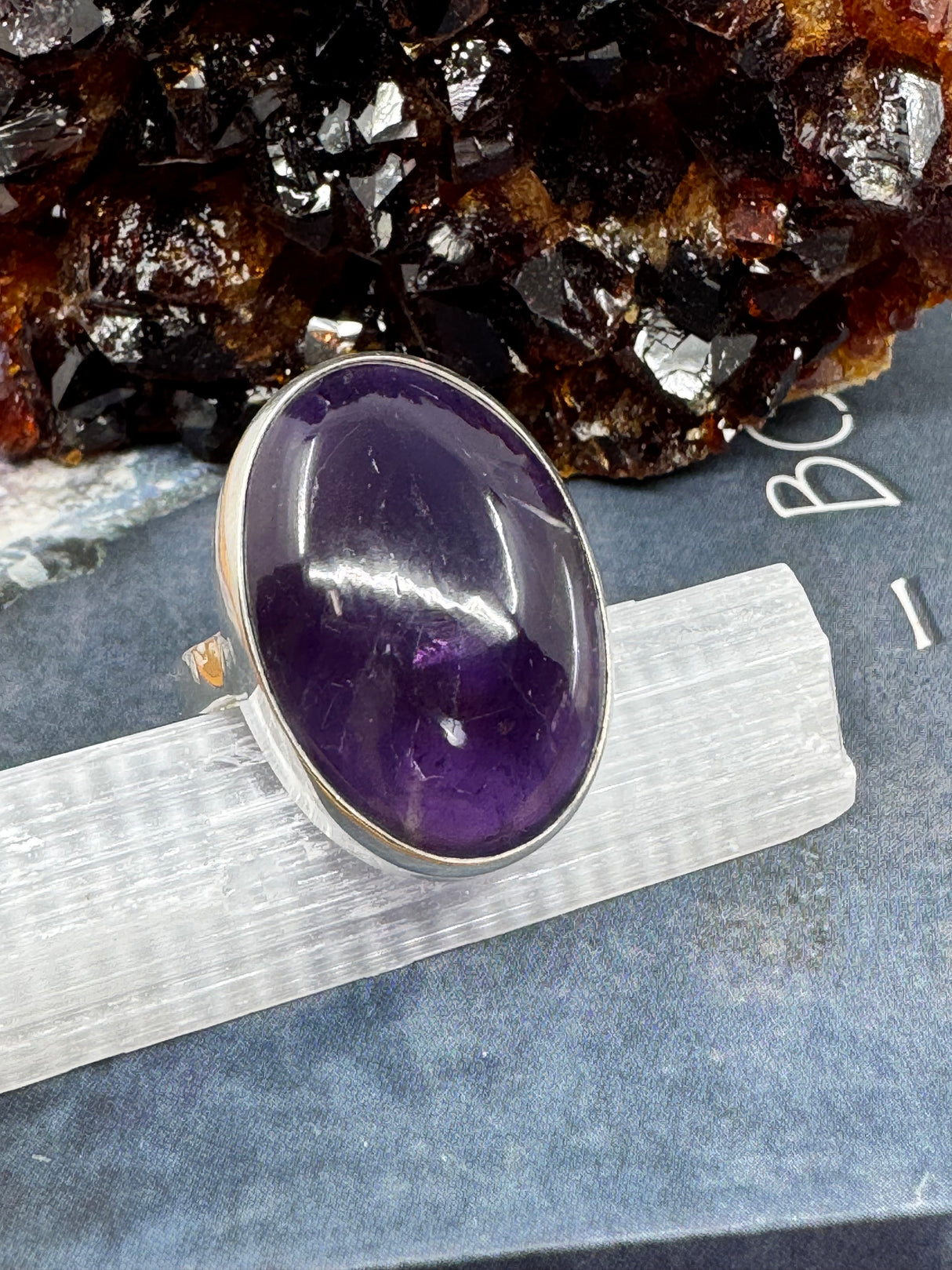 Amethyst Silver Ring Size 9 - "I am passionate and enthusiastic in all areas of my life."