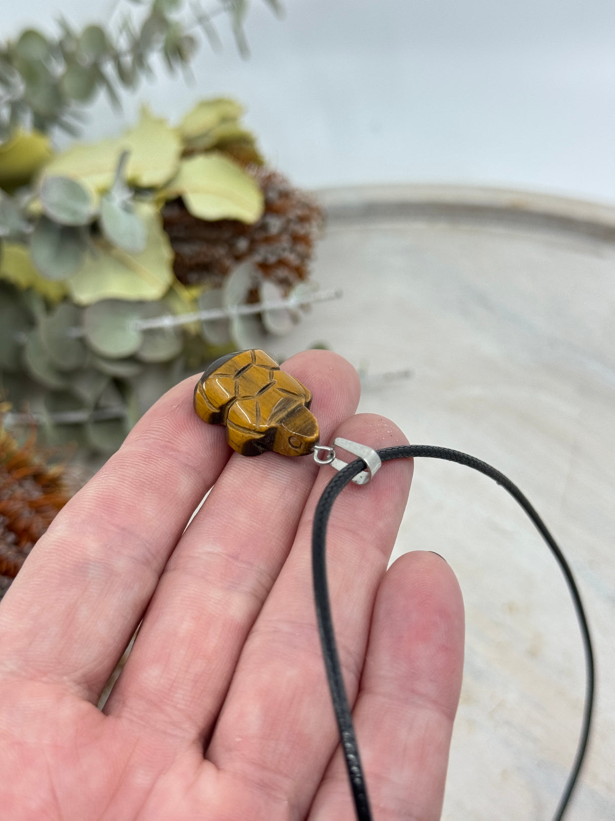 Tiger Eye Turtle Pendant – Stone of Protection, Strength & Courage