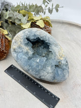 Celestite egg 2.4kg 18cm – sky-blue crystal symbol of angelic peace, calm and divine connection – Inspired By 3 Crystals Australia.