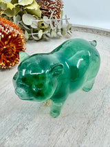 Green Fluorite pig carving 415g 5x9.5cm – green crystal symbol of clarity, abundance and renewal – Inspired By 3 Crystals Australia.