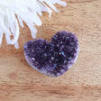 Natural amethyst cluster heart 6cm 83g deep purple druzy healing crystal