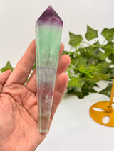 Rainbow Fluorite Wand 177g with Gold Stand – Beacon of Alignment, Insight and Divine Order