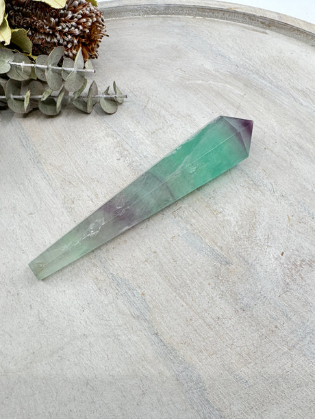 Rainbow Fluorite Wand #1 – 182g – Stone of Clarity, Focus & Spiritual Protection