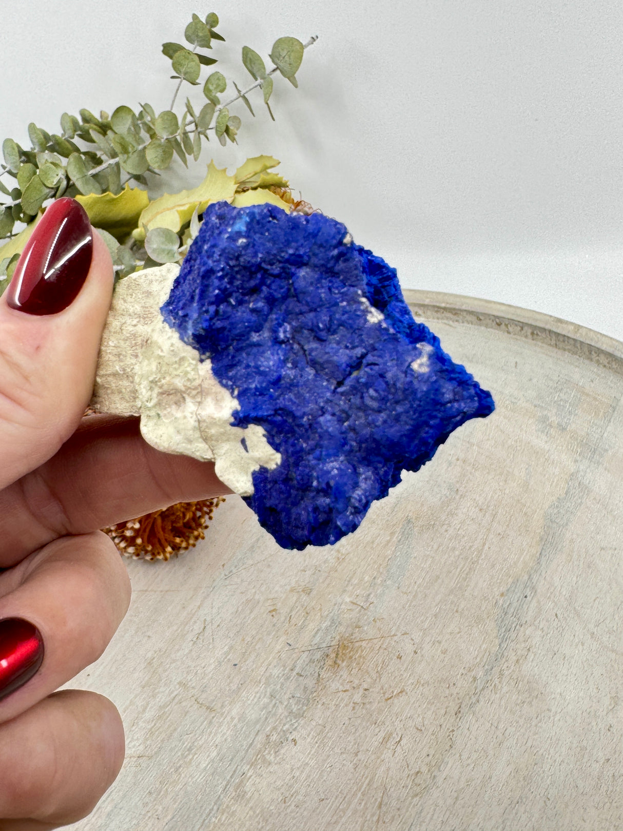 Azurite Sun specimen 72g 6.3x4.5x3cm – deep blue crystal on Kaolinite matrix from Malbunka Copper Mine NT – rare Australian mineral for intuition and transformation – Inspired By 3 Crystals Australia.