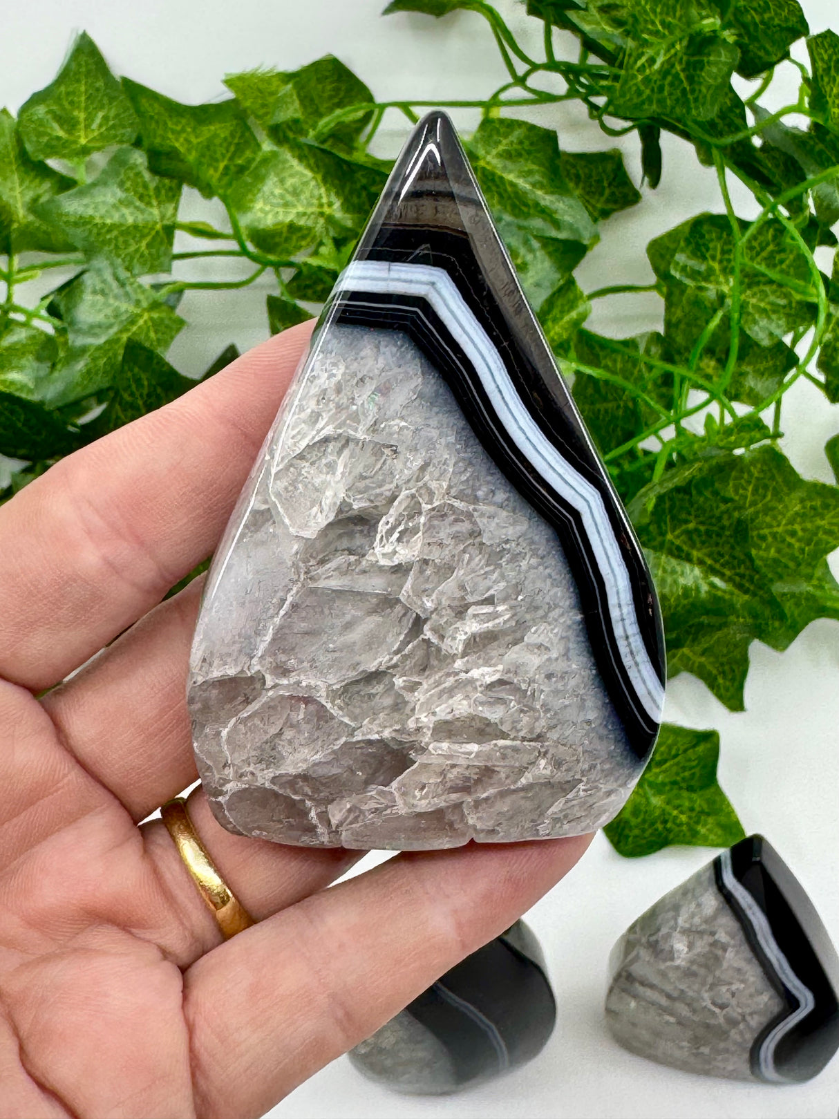 Banded Black Agate Flame