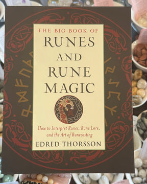 The Big Book of Runes and Rune Magic by Edred Thorsson, ancient Norse Elder Futhark rune divination book featuring Celtic-style knotwork, runic symbols and traditional rune magic teachings.