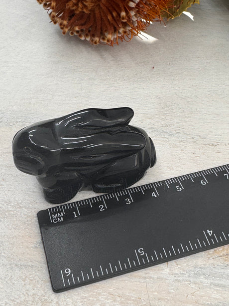 Black Obsidian Rabbit Carving – Crystal of Protection & Renewal