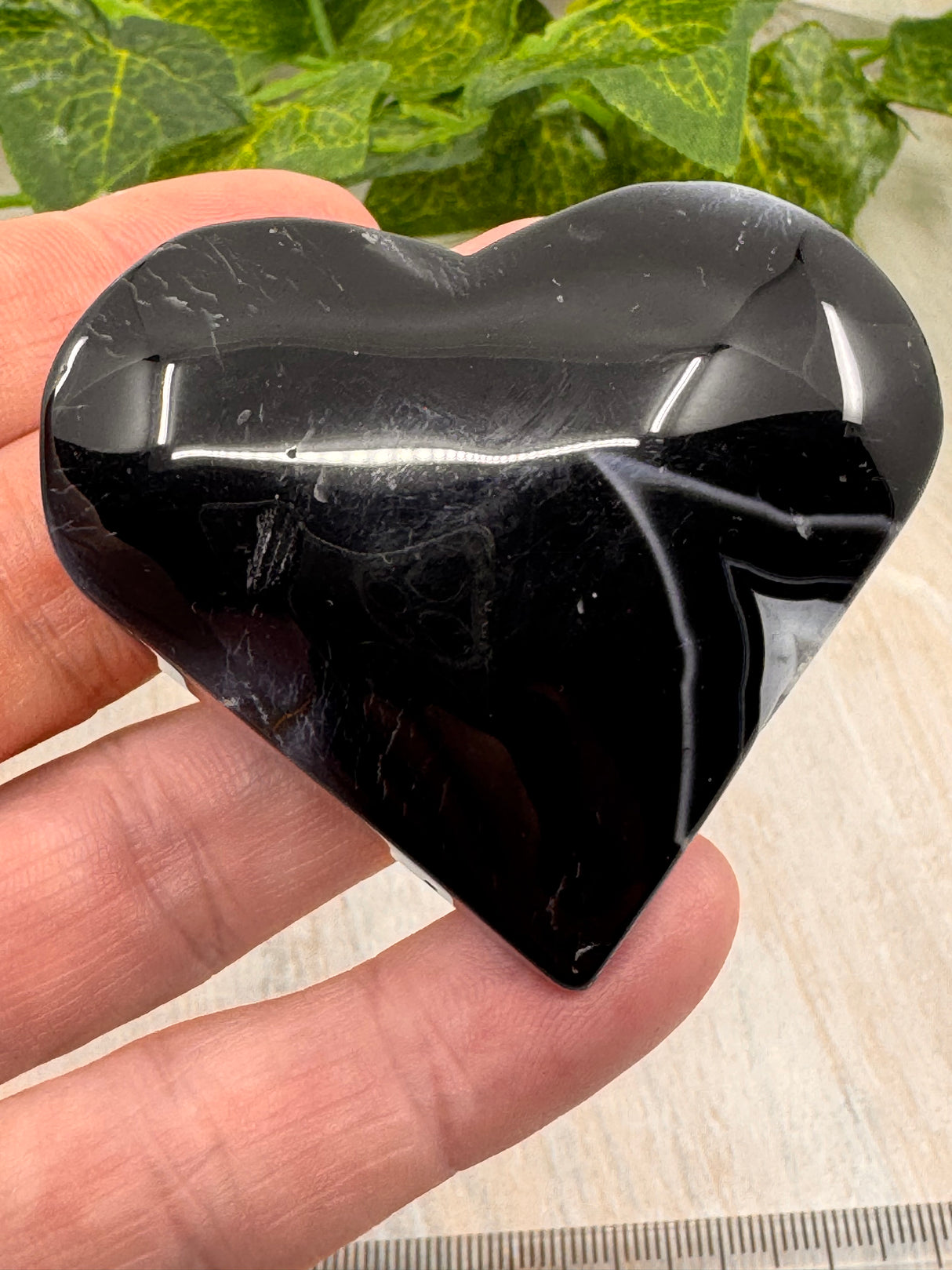 Banded Black Agate Heart - "I release all behaviours that no longer serve me."