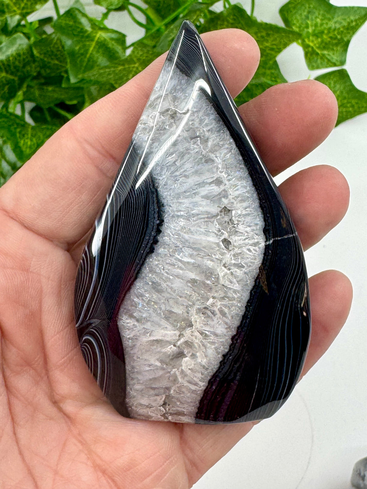 Banded Black Agate Flame