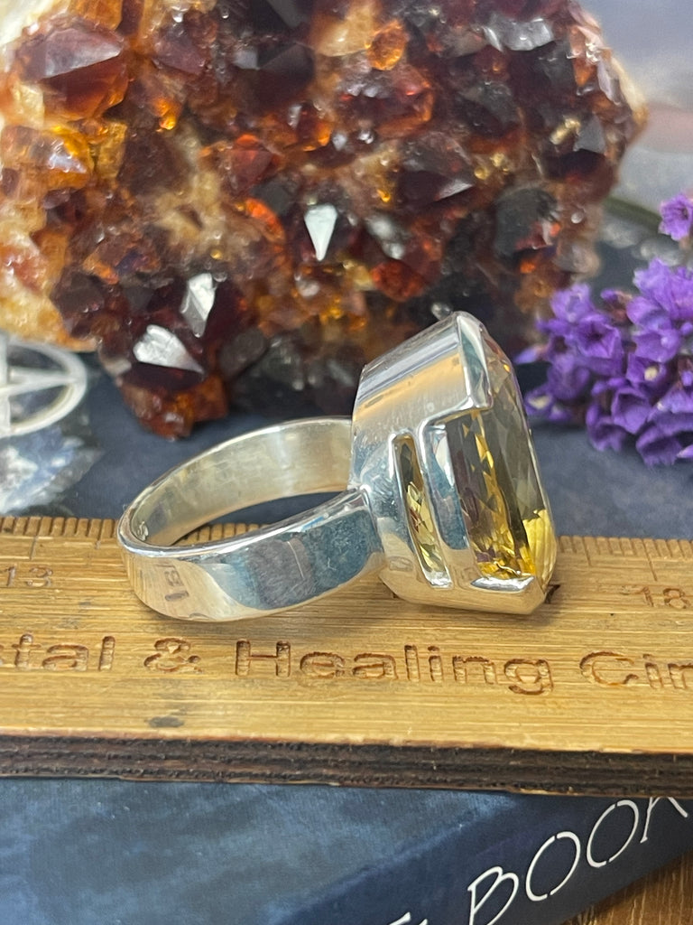 Citrine Silver Ring Size 10 #1 - “I am successful in all areas of life”.
