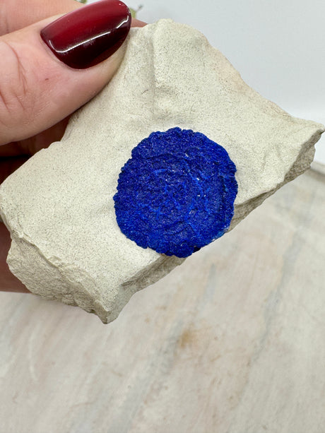 Azurite Sun specimen 72g 7x5x3cm – deep blue crystal on Kaolinite matrix from Malbunka Copper Mine NT – rare Australian mineral for psychic vision and transformation – Inspired By 3 Crystals Australia.