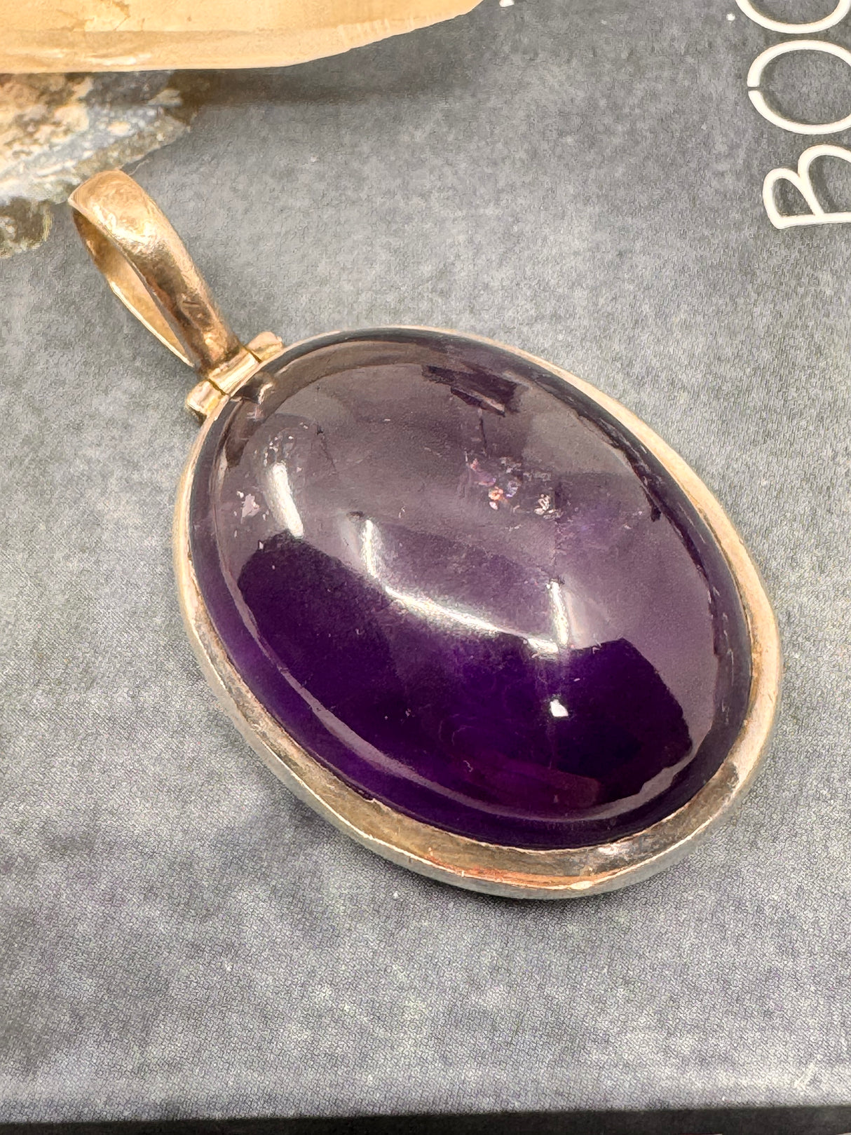 Amethyst Silver Large Pendant - “I trust my intuition and allow it to guide me each day”