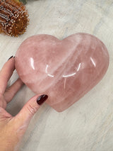 Large Rose Quartz Heart on Gold Stand 1.536kg (16x13cm) – Stone of Love, Healing & Compassion