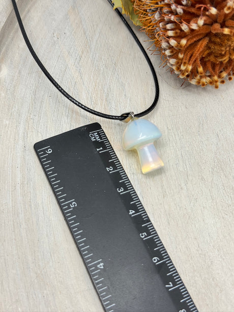 Opalite Mushroom Pendant – Stone of Hope, Serenity & Transformation