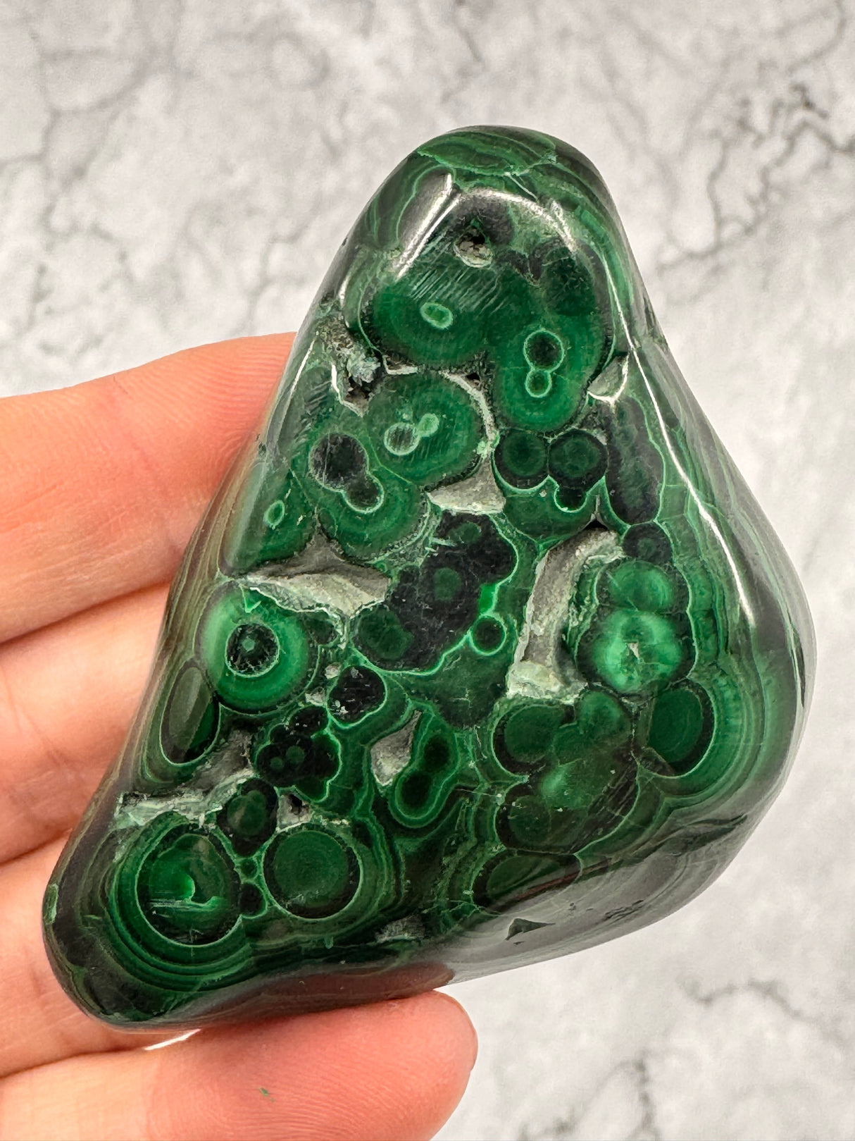 Malachite Polished Specimen 135g - "I choose to radiate love, kindness, and positive energy."