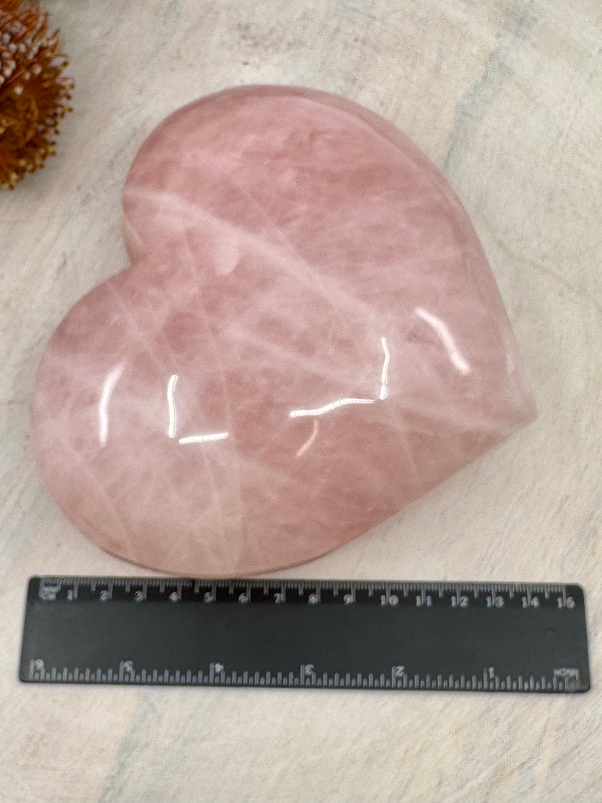 Large Rose Quartz Heart on Gold Stand 1.6kg (16x14cm) – Stone of Love, Peace & Emotional Healing