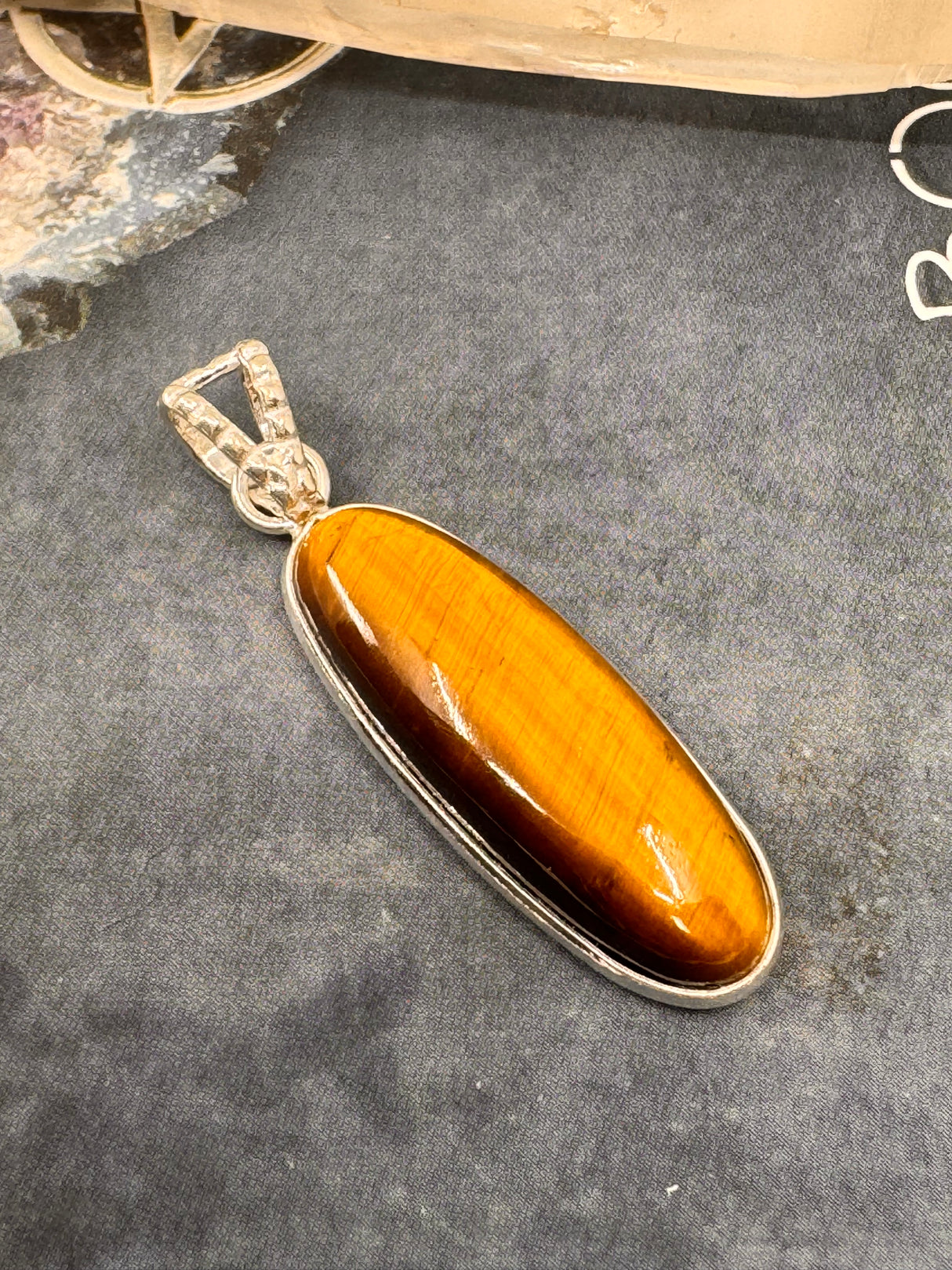 Tiger Eye Pendant & Chain  - "I have the strength to overcome challenges and setbacks."