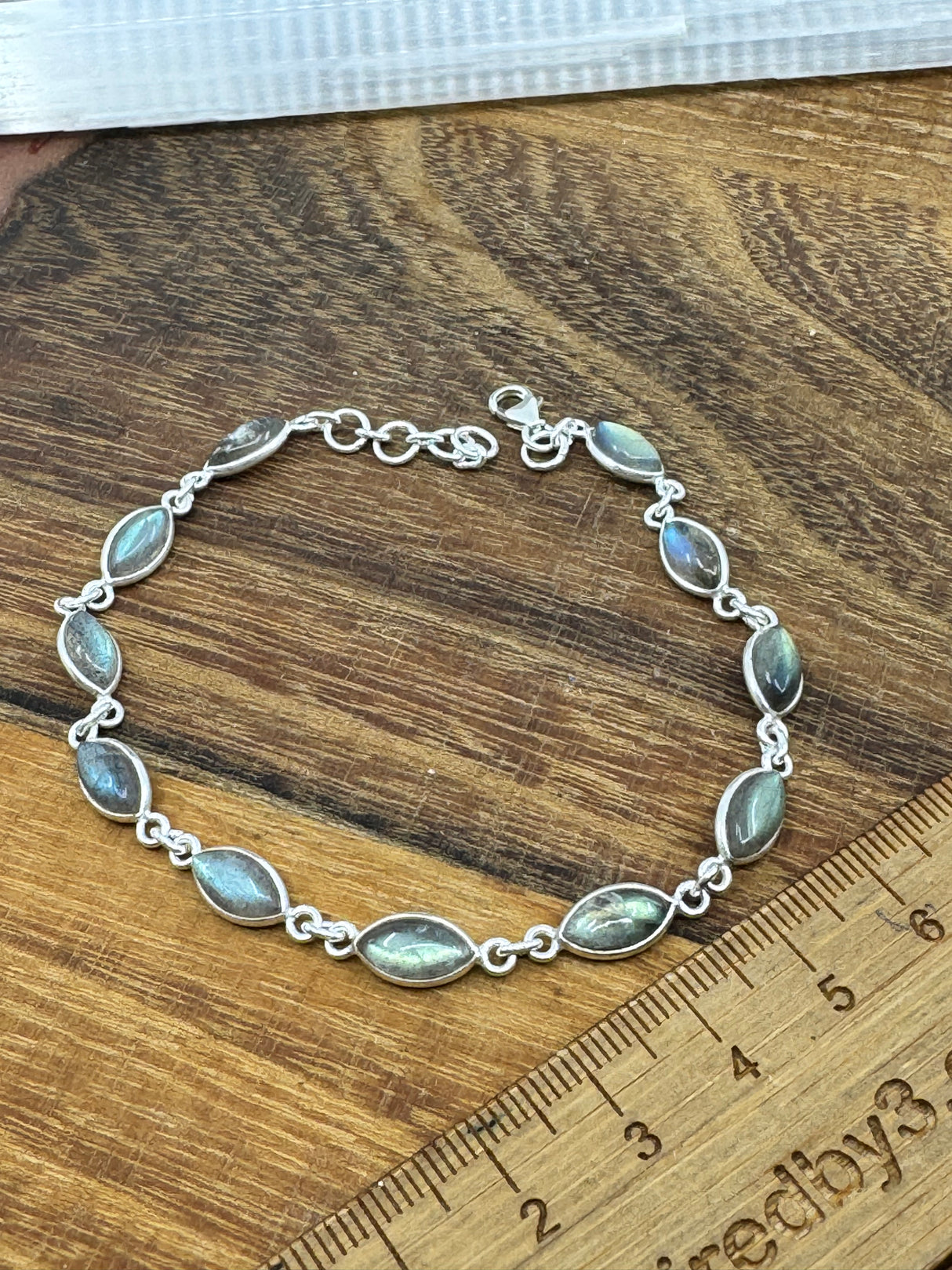 Labradorite Silver Bracelet - “I welcome change and transformation into my life”.