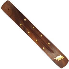 Flat ash catcher for incense sticks featuring sacred elephant symbol