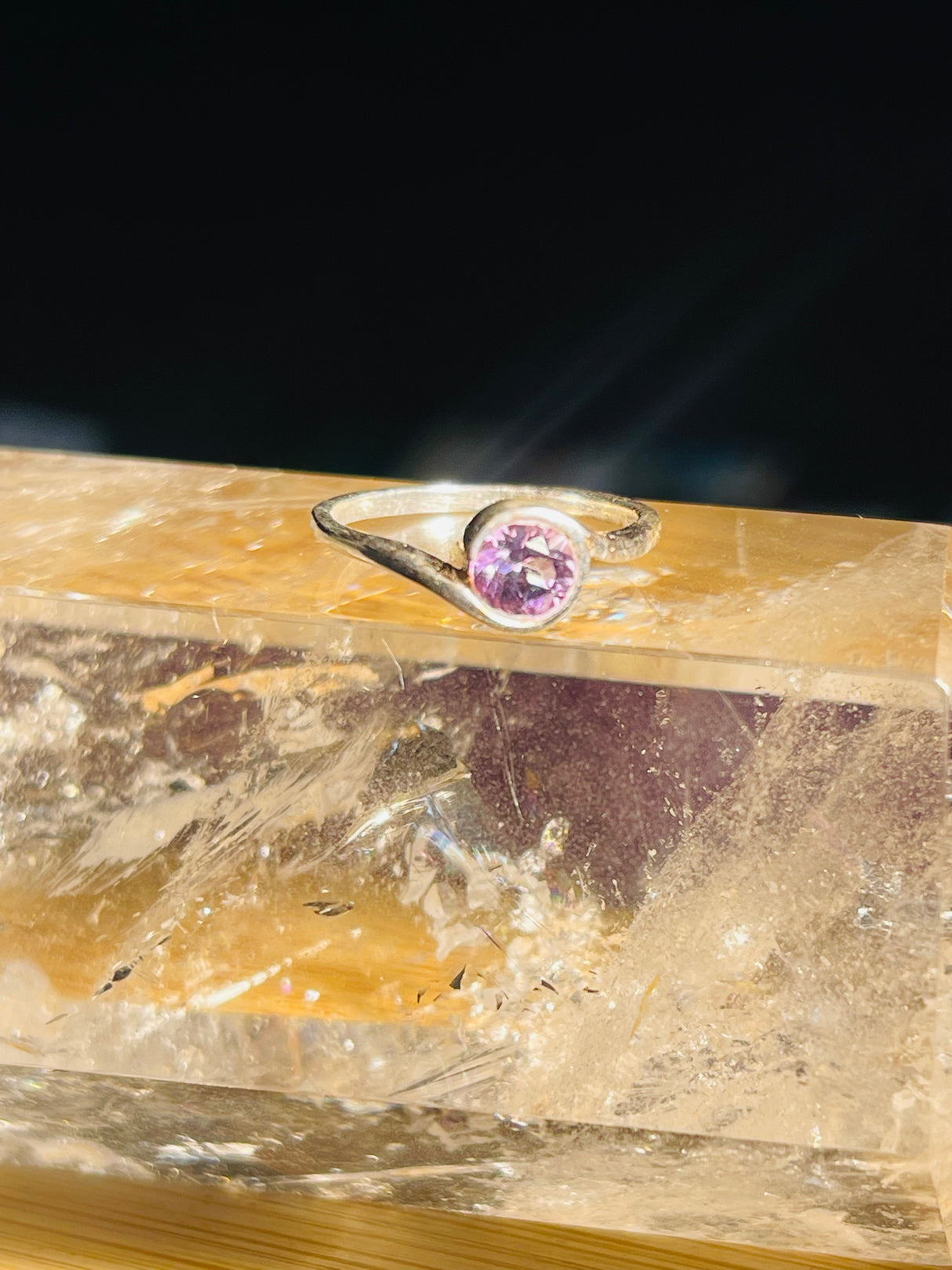 Amethyst  Silver Ring- Size 5 - Protection. Intuition