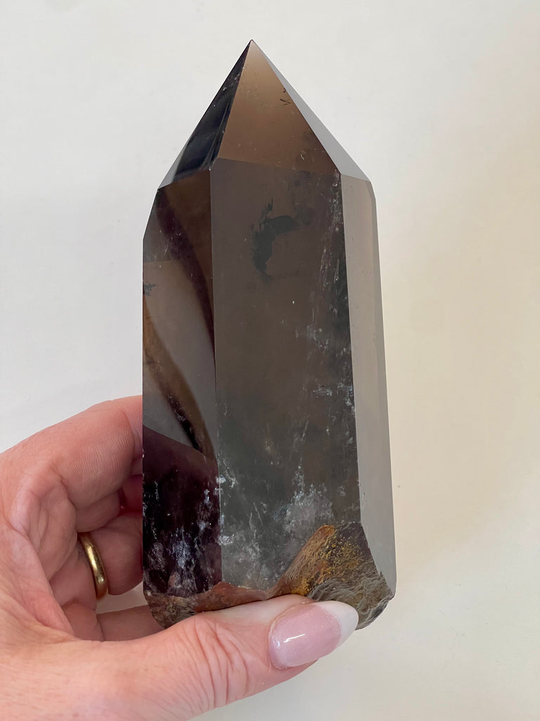 Smoky Quartz A=+ Grade Point #1 604g - “My spirit is deeply grounded in the present moment”.