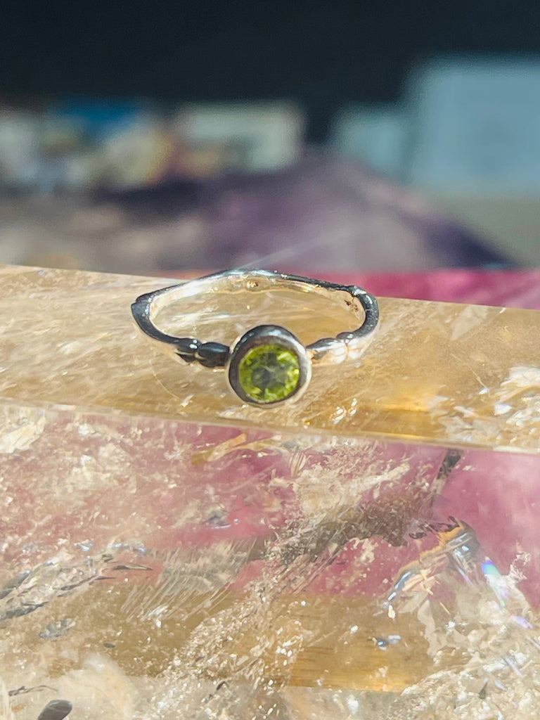 Peridot Silver Ring Size 5 - “I am successful in all areas of life”.