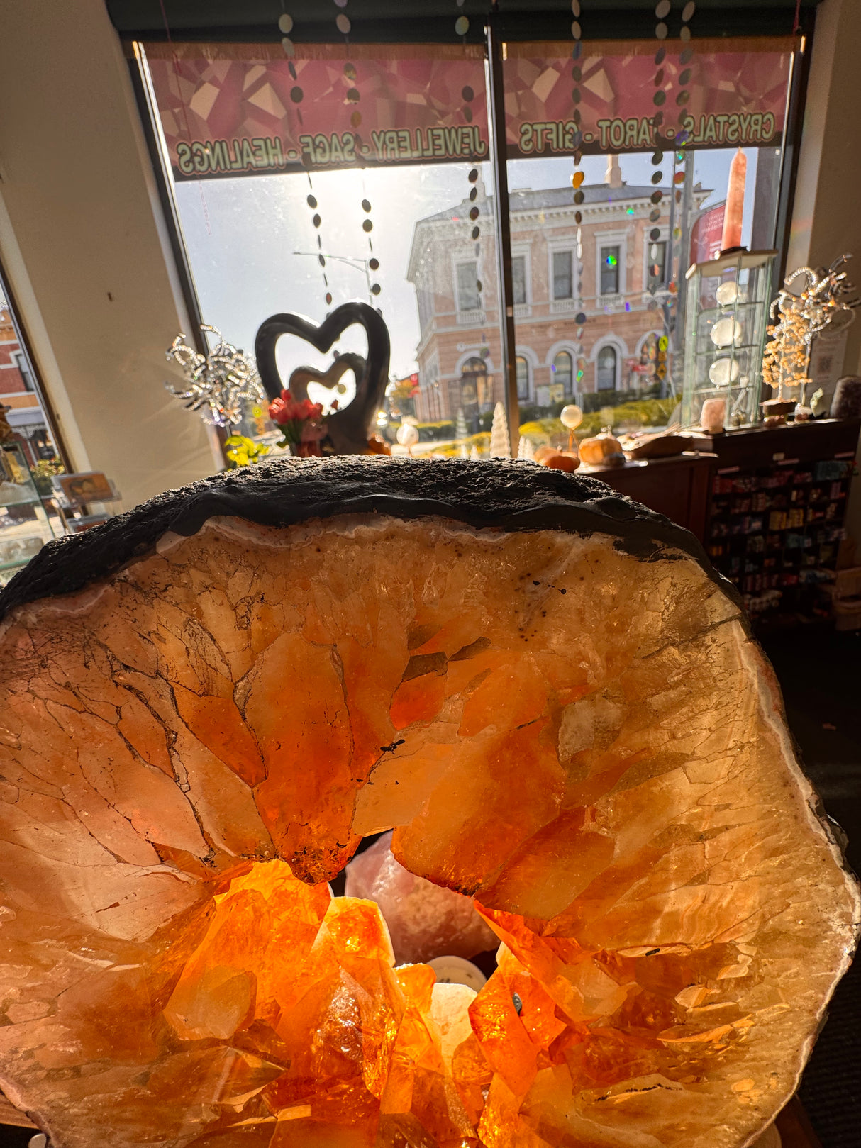 13kg Citrine Portal Ring Slice – Gateway to Abundance and Solar Power 🌞 One-of-a-kind Statement Piece