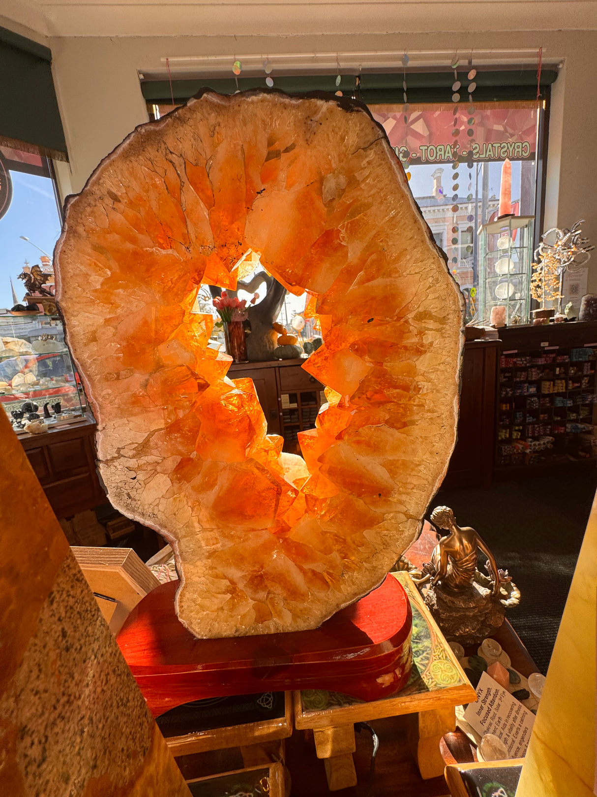 13kg Citrine Portal Ring Slice – Gateway to Abundance and Solar Power 🌞 One-of-a-kind Statement Piece