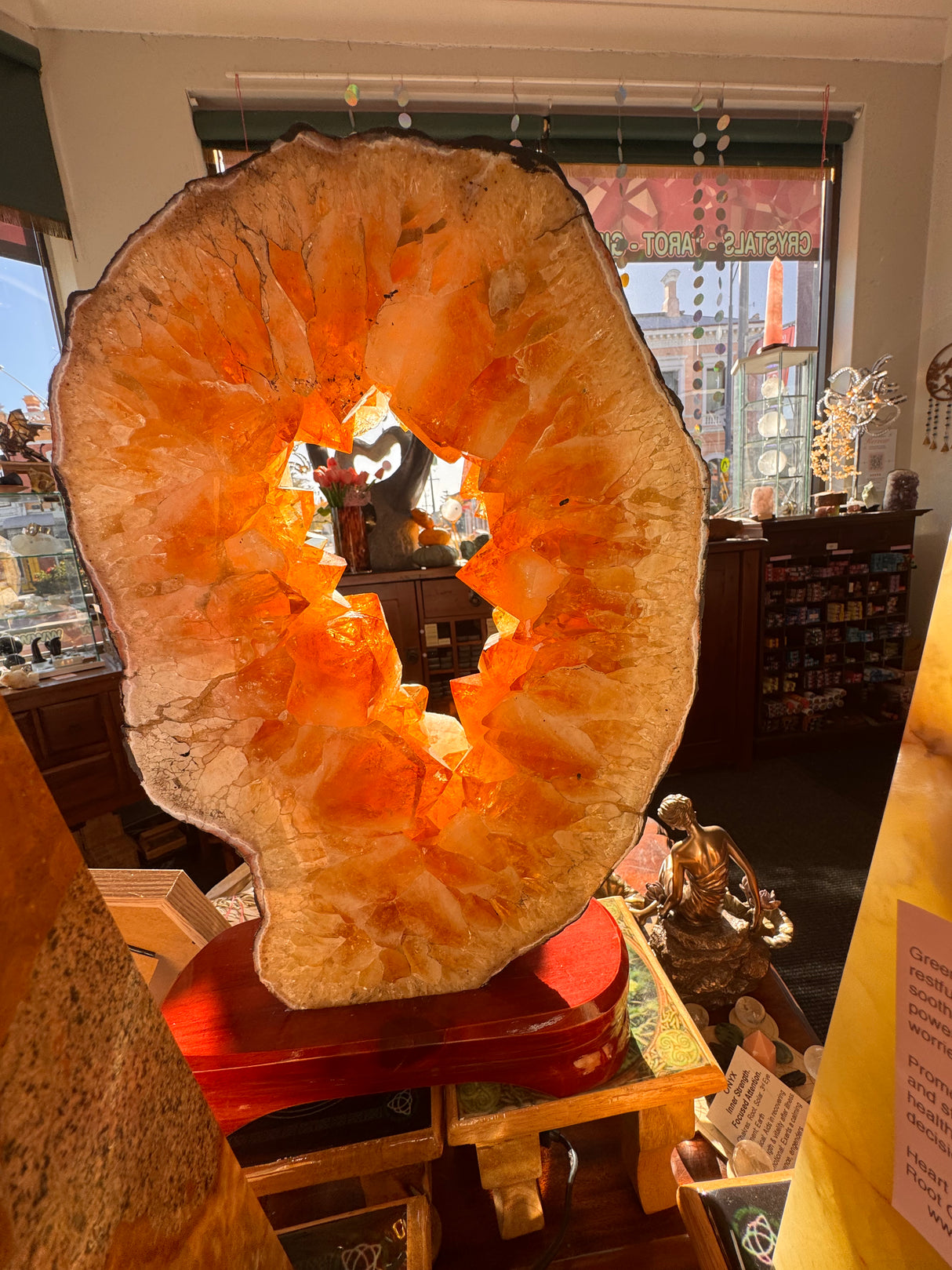 13kg Citrine Portal Ring Slice – Gateway to Abundance and Solar Power 🌞 One-of-a-kind Statement Piece