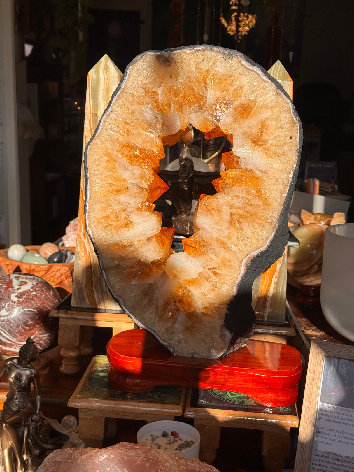 13kg Citrine Portal Ring Slice – Gateway to Abundance and Solar Power 🌞 One-of-a-kind Statement Piece