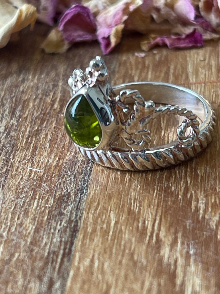 Peridot Silver Ring Size 7 - “I am successful in all areas of life”.