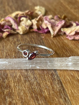 Garnet Silver Ring Size 8 - "I am passionate and enthusiastic in all areas of my life."