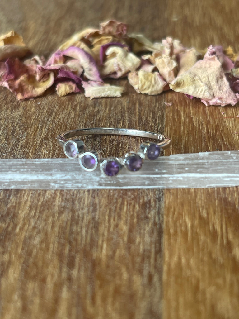 Amethyst Silver Ring Size 8 - “I trust my intuition and allow it to guide me each day”