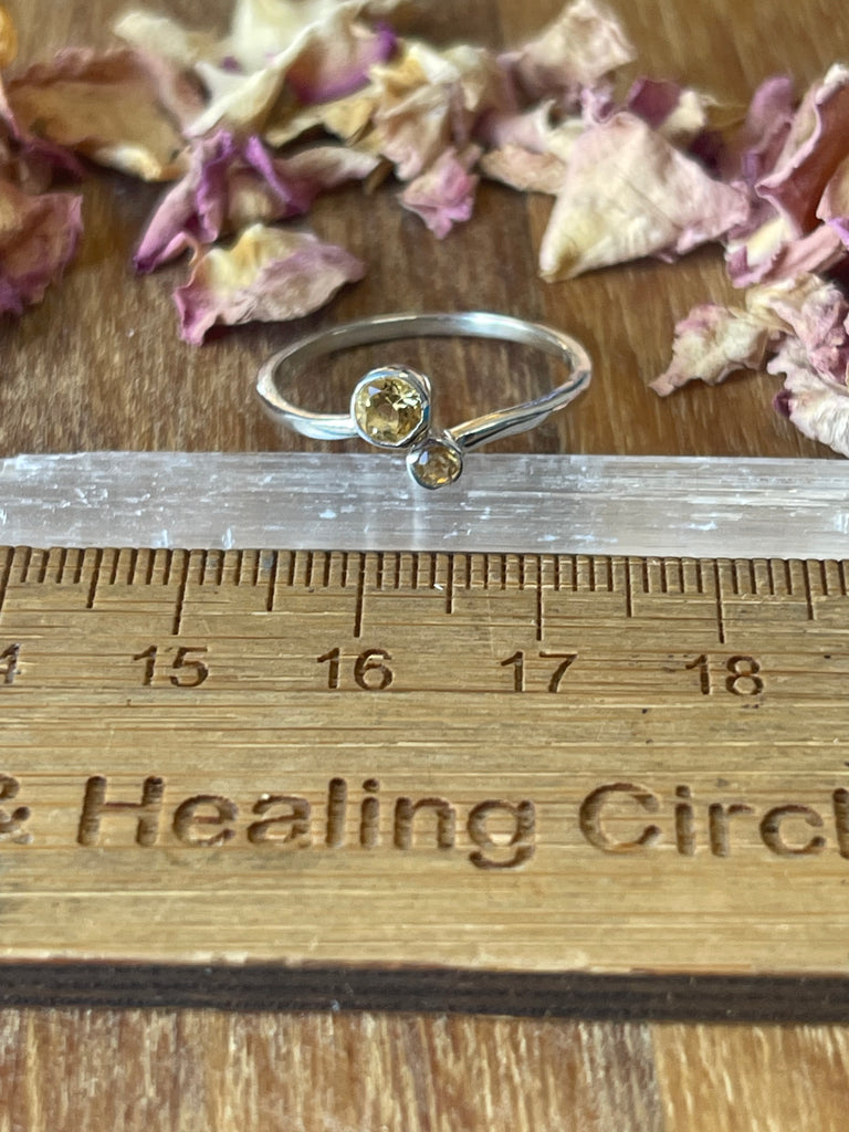 Citrine Silver Ring Size 8 - “I am successful in all areas of life”