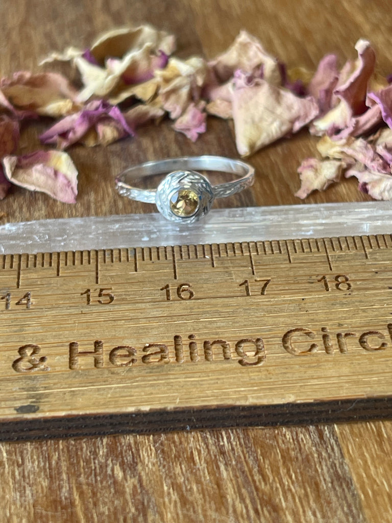 Citrine Silver Ring Size 8 - “I am successful in all areas of life”