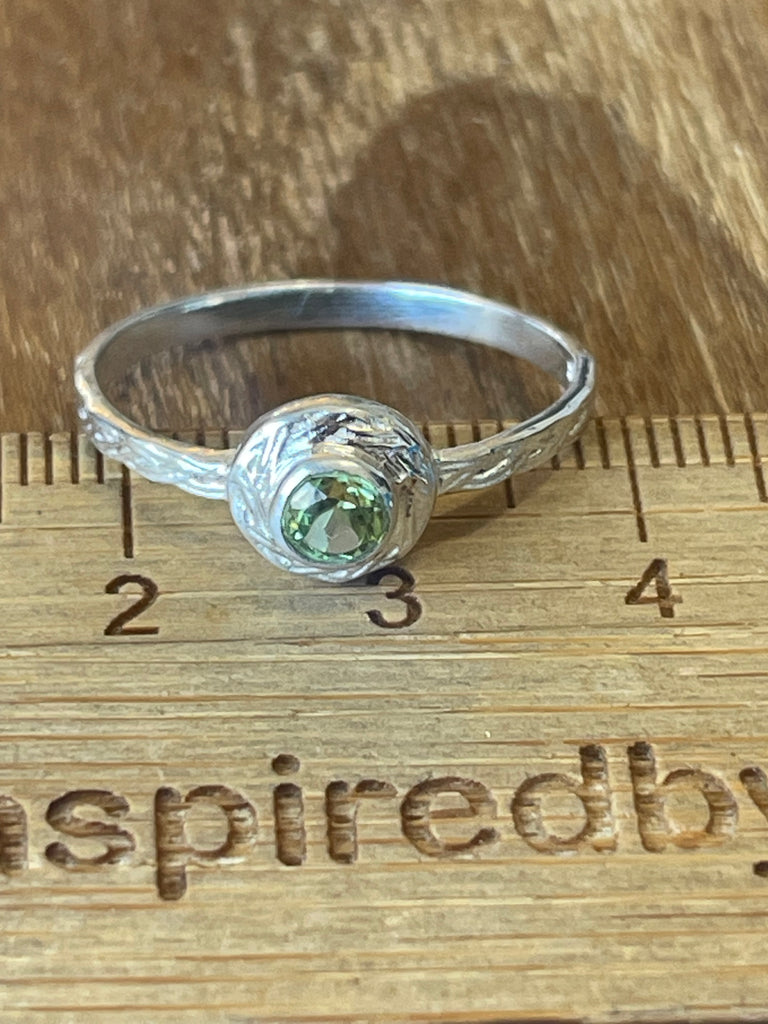 Peridot Silver Ring Size 8.5 -  “I welcome abundance in all areas of my life”.