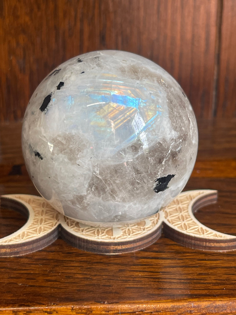 Rainbow Moonstone Sphere #3 252g  - “My mind is open to new possibilities and opportunities
