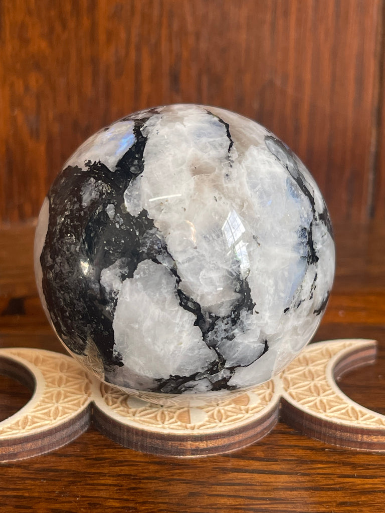 Rainbow Moonstone Sphere #4 212g  - “My mind is open to new possibilities and opportunities
