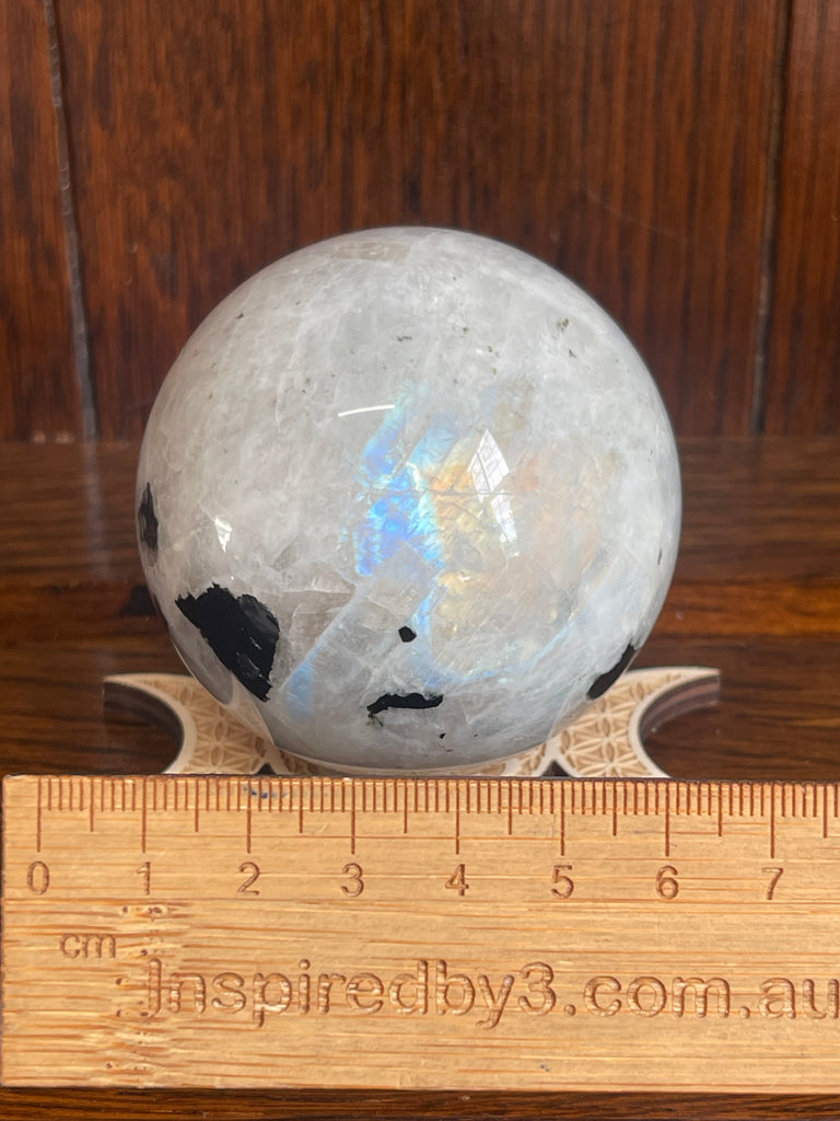 Rainbow Moonstone Sphere #5 342g  - “My mind is open to new possibilities and opportunities