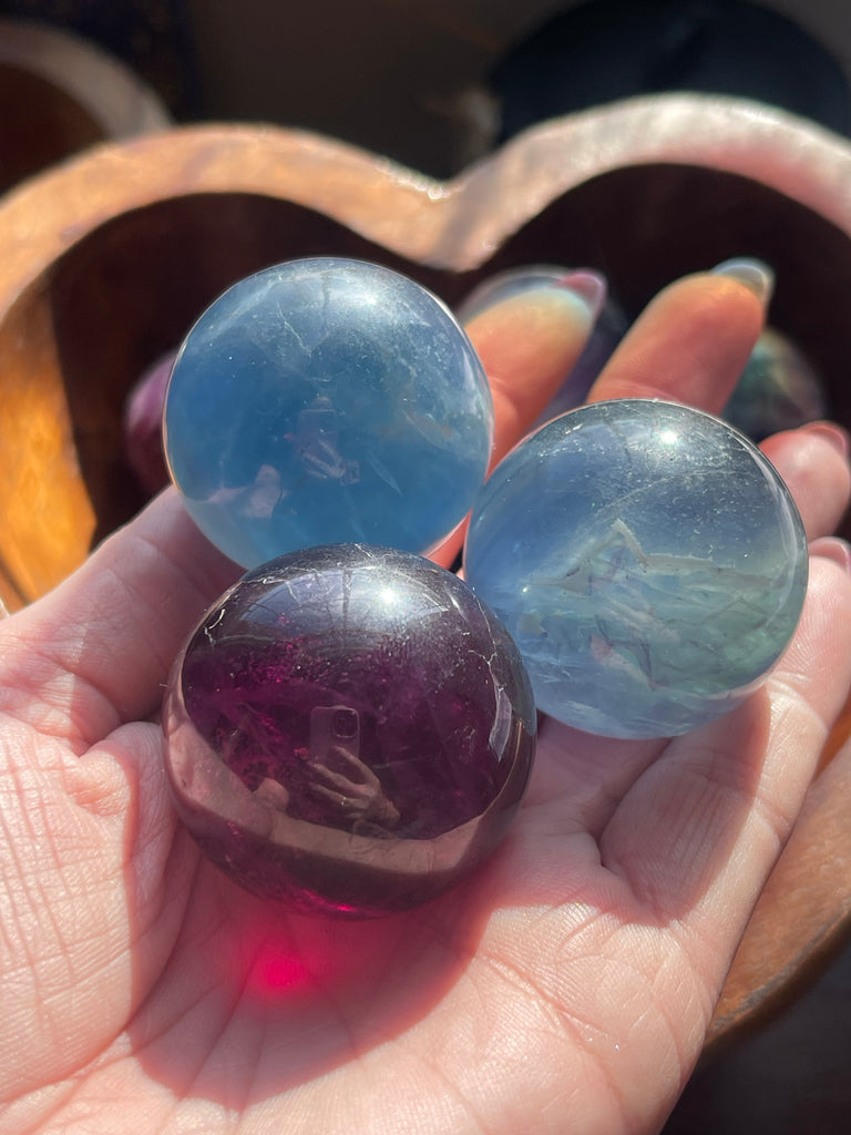 Fluorite Spheres - Affirmation: “I am organised and disciplined in all areas of my life”.