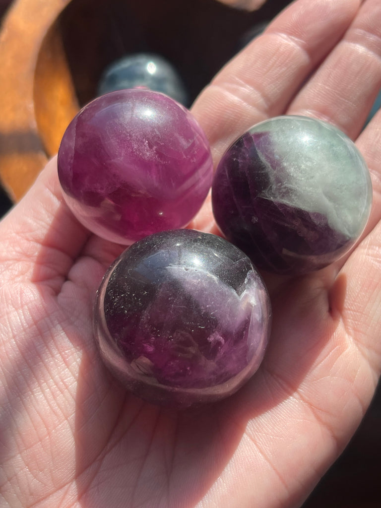 Fluorite Spheres - Affirmation: “I am organised and disciplined in all areas of my life”.