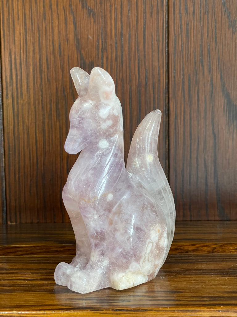 Pink Amethyst Fox Carving 272g - “ I am a strong and loving person”.