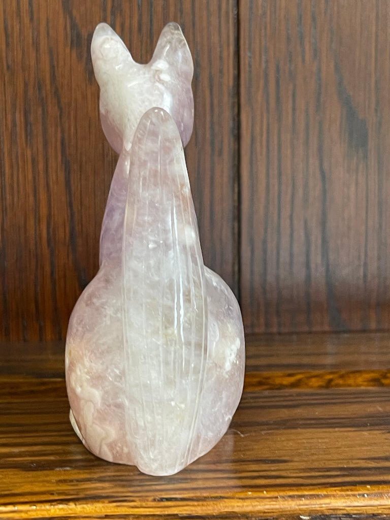 Pink Amethyst Fox Carving 272g - “ I am a strong and loving person”.