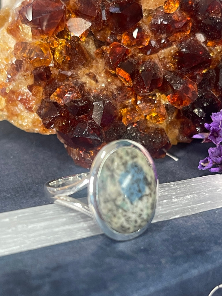 K2 Jasper Silver Ring Size 10 #1 - "I am insightful, intuitive, and connected with my spirit guides."