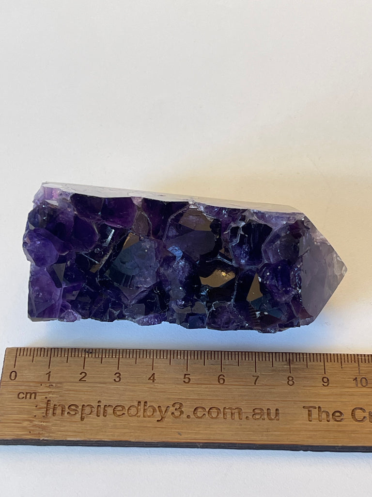 Amethyst Cluster Point A+ with polished back - #5 272g - “I trust my intuition and allow it to guide me each day”’