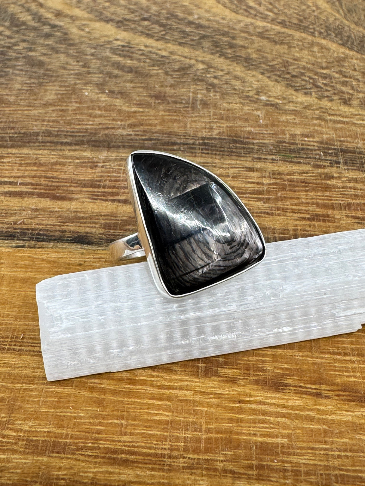 Hypersthene Silver Ring Size 9 -  Stone of Inner Quiet & Psychic Clarity